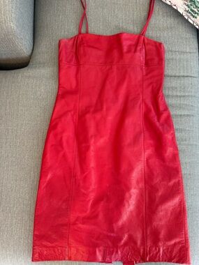 Ralph Lauren vintage red leather dress